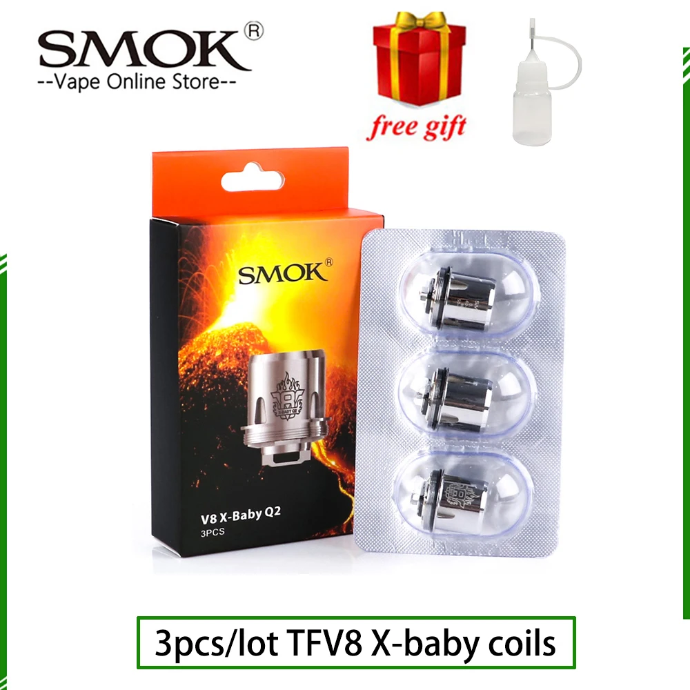 3 шт./лот Original SMOK TFV8 X-BABY катушки подходит для электронных сигарет бак Q2 M2 X4 T6 головы