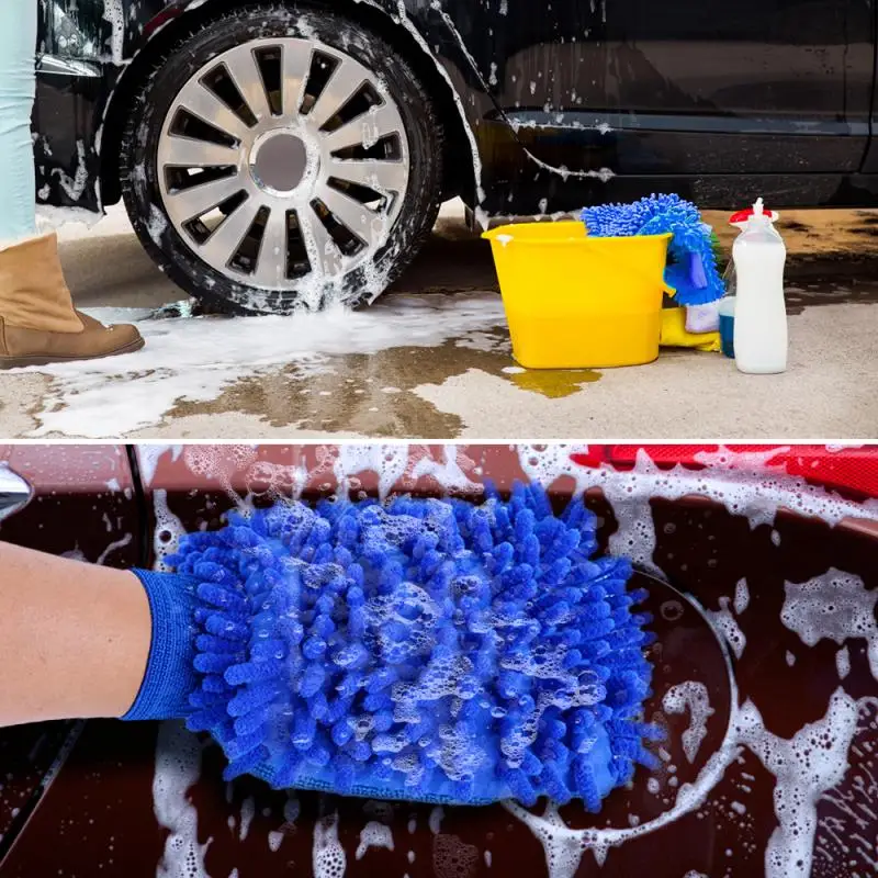 Large Microfibre Car Washing Cleaning Mitt Glove Olishing SSHAMPOO