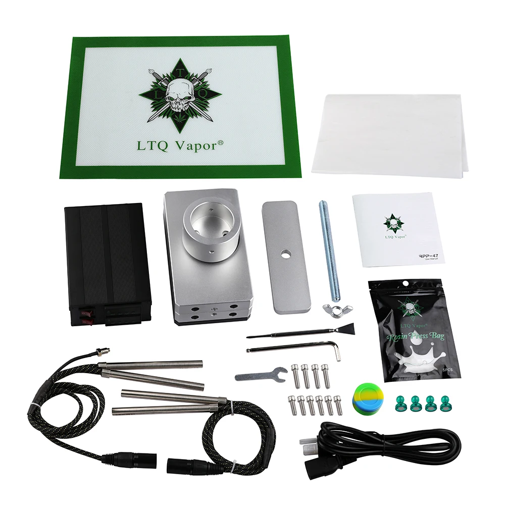 

LTQ Vapor RPP-47 Anodized Uncaged Press Plate Kits with 4 Pcs Rod Heaters Dual Temp Sensors Temperature Control DIY 6D061 Kit