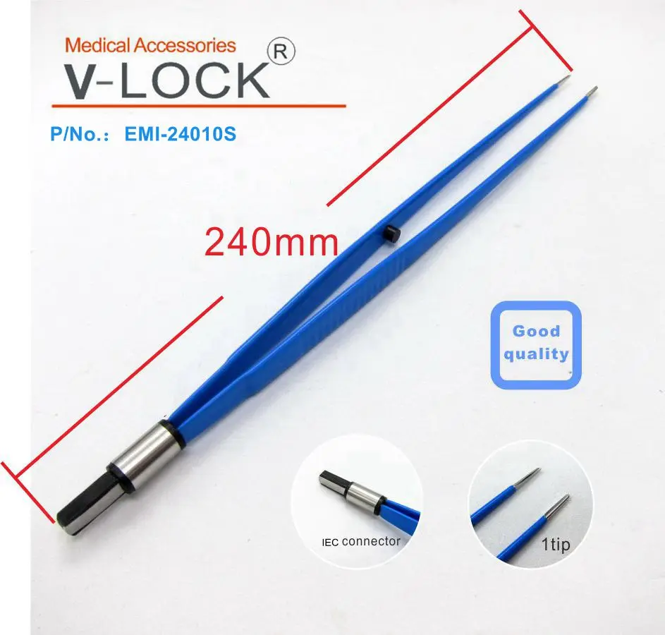2019V-LOCK лучшие одноразовые Биполярные щипцы 240 мм прямой для электрохирургический