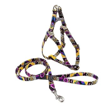 

Classic Dog Harness and Lead for Small Medium Large Dogs Cats Chest Harnes Adjustable Soft Colorful Print Vest Harness(Mosaic Pa