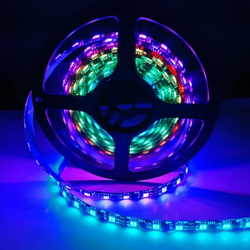 

2811 Pixels Programmable Addressable LED Strip light WS2811 5050 RGB 12V 30 48 60 LEDs Black White PCB LED Tape lamp