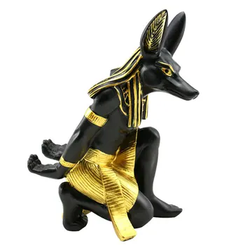 

Resin Figurines Vintage Wine Rack Home Decor Holder Table Miniatures Crafts Kitchen Gifts Egypt Dog God Living Room DIY Statue