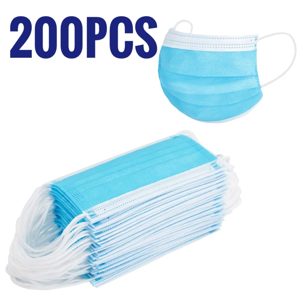 

50/100/300/500PCS Mask Disposable Earloop Face Mouth Masks 3 Layers Protection Anti-Dust Mask Safe Breathable Mouth Mask Mask