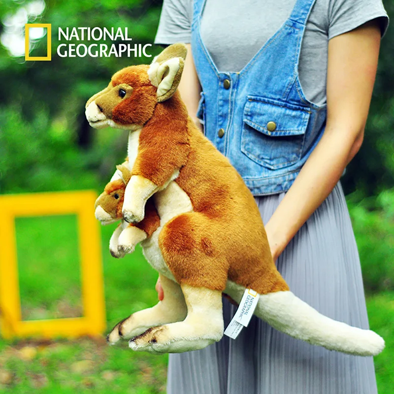 Children's Toys PP Cotton Simulation Animal Plush Doll 15in Australia Kangaroo Mother and Child Doll hand pulled single gun soft bullet gun competitive shooting parent child interaction combat simulation children s new toy gun