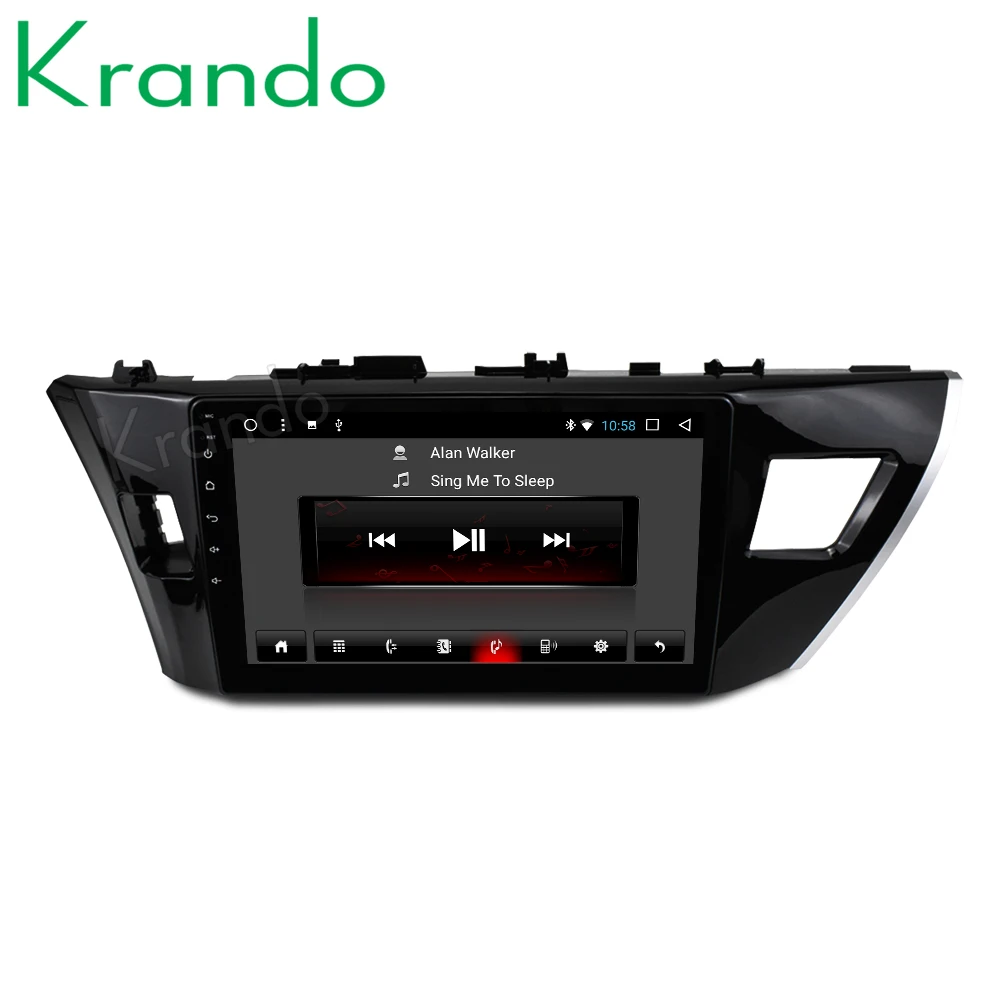 Top Krando Android 8.1 10.1" car radio player for Toyota Corolla 2014-2016 navigation gps multimedia system 2