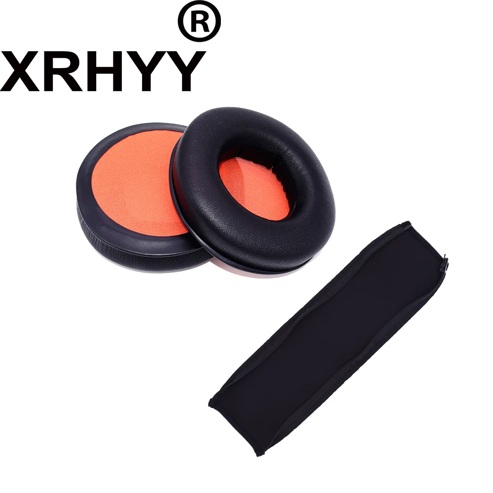 XRHYY Replacement Ear Pads Foam Cushions Earcups &amp Head Band Top Headband For Razer Kraken Headset Headphones Accessories-Black |