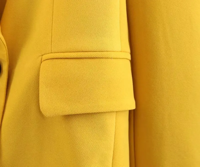 Женские костюмы двубортные длинные блейзеры офисный женский маленький костюм куртка Женский Досуг желтый Блейзер свободный женский брючный костюм костюм женский брючный костюм женскийкостюмы женские женский костю