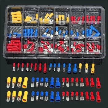 

120pcs/box New Car Electrical Wire Crimp Terminals Insulated Cable Connectors Mixed Assorted Kit Set for Car Vans Motor Homes