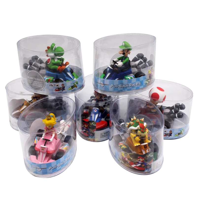 7 видов стилей 13 см Super Mario Bros картинговые фигурки Donkey Kong Luigi Yoshi Toad Princess Pull Back Racers Car