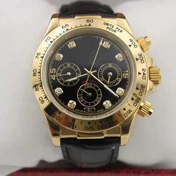 

luxury watches men 39mm AAA DAY TONA automatic sweeping watch No battery leather strap small dials work wristwatch Y2