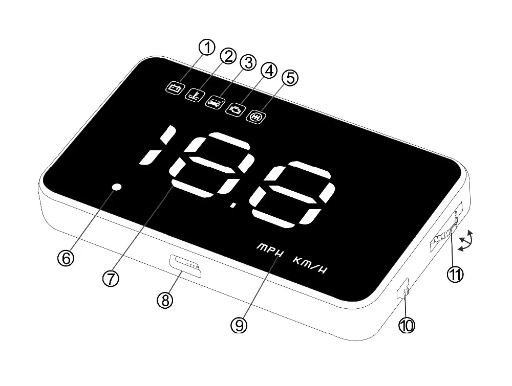 OBD 2 head up display HUD A1000 overspeed warning windshield projector alarm system OBD2 OBDII auto HUD Display obd2 Scanner