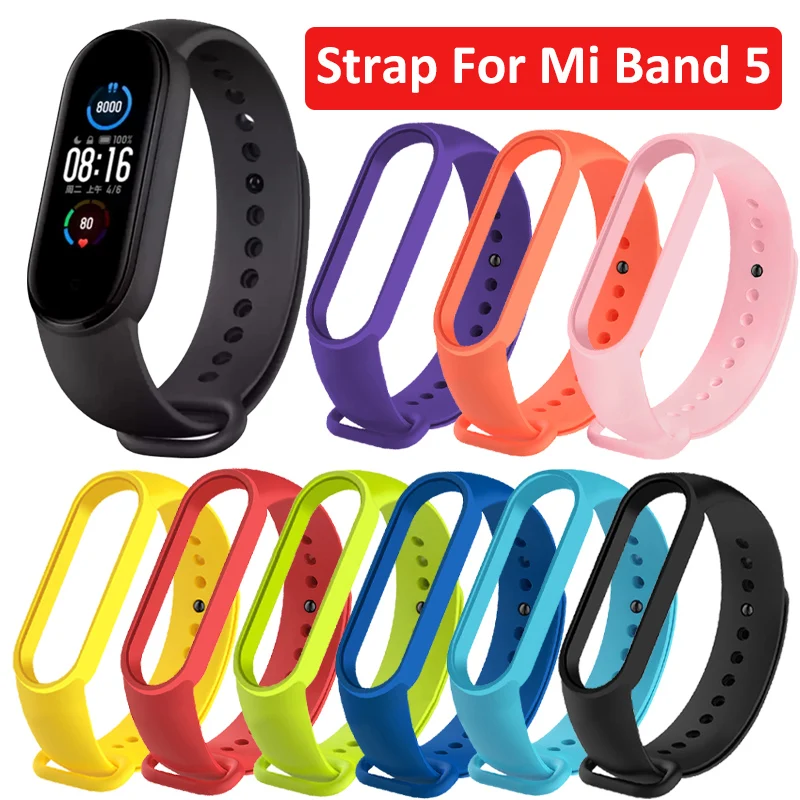 Ремешок для Xiaomi Mi Band 5 ремешок спортивные часы силиконовый браслет Miband Сменный