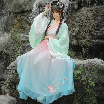 

Hanfu Dress Chinese Hanfu Women Ancient Costume Traditional Tang Dynasty Fairy Cosplay Folk Dress Festival Party Stage DL5359