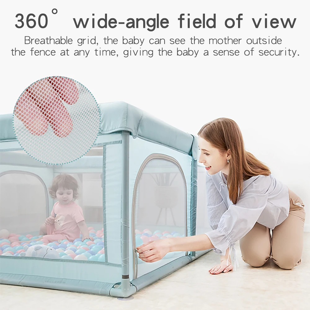 IMBABY Children's Playpen with 50 Ocean Balls for Free Baby Fence Dry Ball Pool Safety Barriers Foam Protection baby playpen