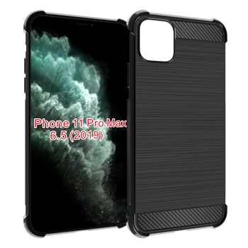 

10pcs/lot,Shock Absorption Cover Soft TPU Anti Scratch Carbon Fiber Design Back Case for iPhone 11 Pro MAX 6.5" 2019