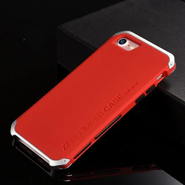 Red silver Чехол для iphone 7 роскошный элемент чехлы для телефонов с дизайнерским алюминием и ПК чехол для xiaomi 8 6 note 5 huawei p10 20 iphone xs - Цвет: Red silver