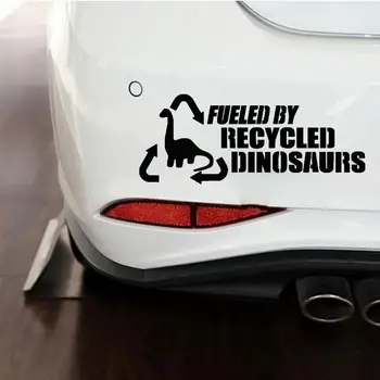 

20cmX7cm Fueled by Recycled Dinosaurs Reflective Car Vehicle Body Window Decals Sticker Decoration 2019 Funny Sign New