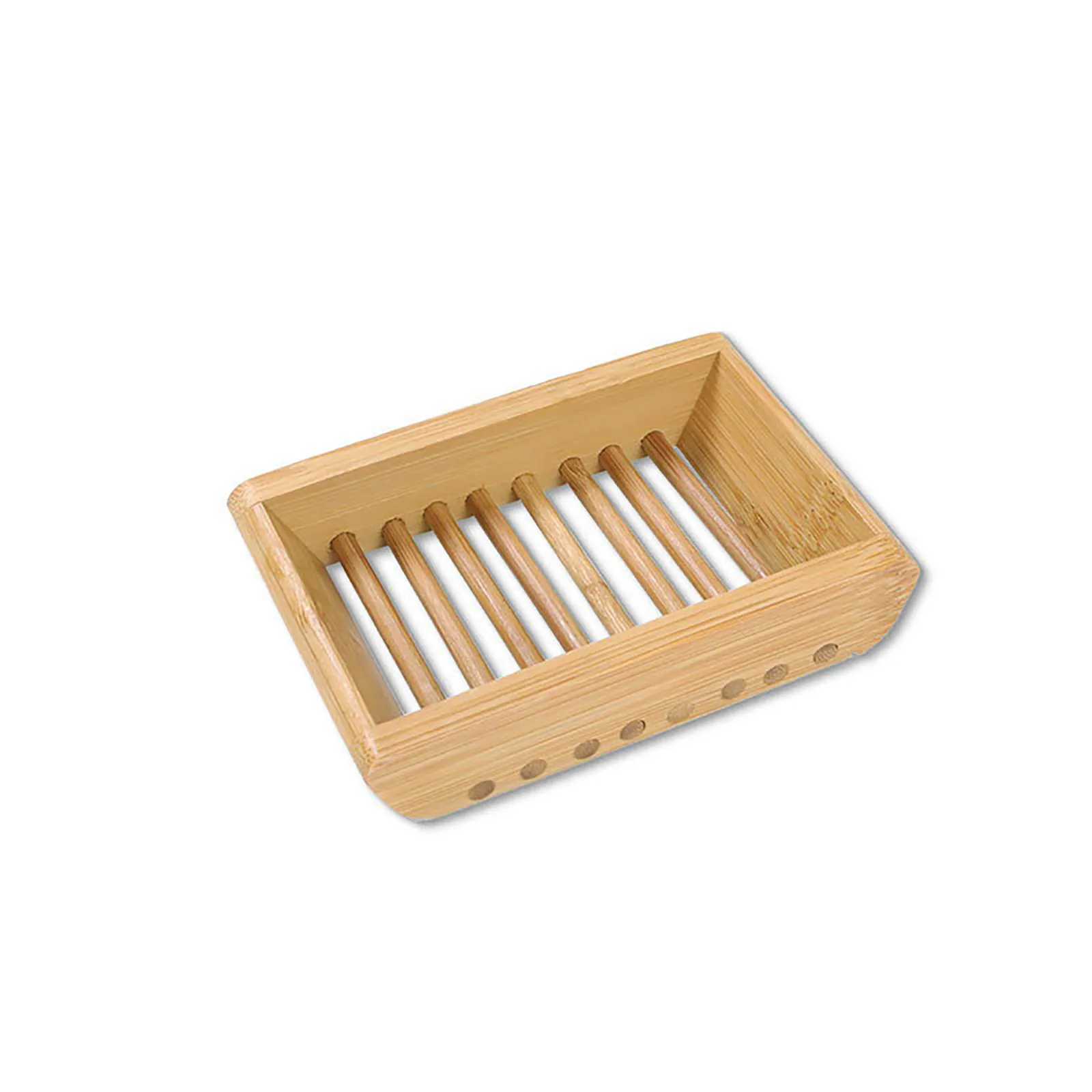1pc Eco-friendly Natural Bamboo Wood Soap Tray Bathroom Shower Soap Tray Dish 