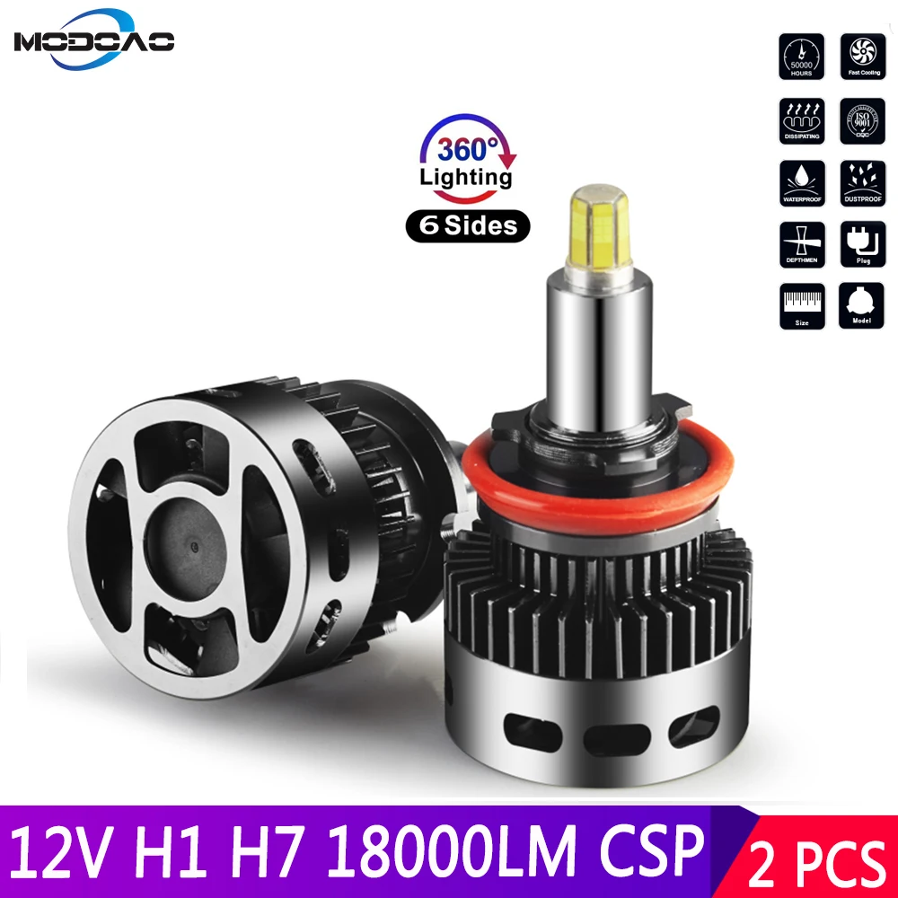 2шт 3D 6 сторон H1 H7 H11 Светодиодный автомобильный фонарь H8 H9 9005 9006 9012 50 Вт 360 градусов