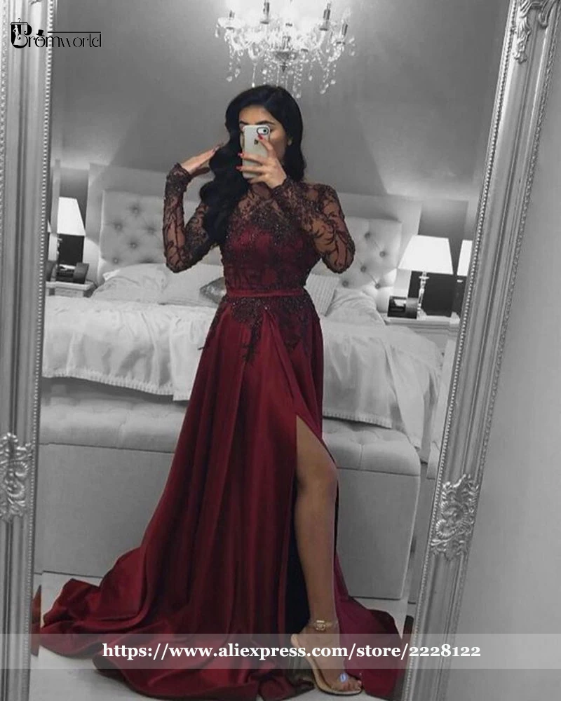 Dark Red Plus Size Evening Dress 