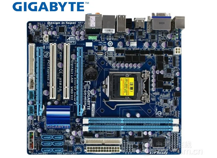 Бесплатная доставка оригинальная материнская плата для Gigabyte ga-h55m-d2h DDR3 LGA 1156 для I3 I5 I7 32NM процессор H55M-D2H 8 Гб настольная материнская плата