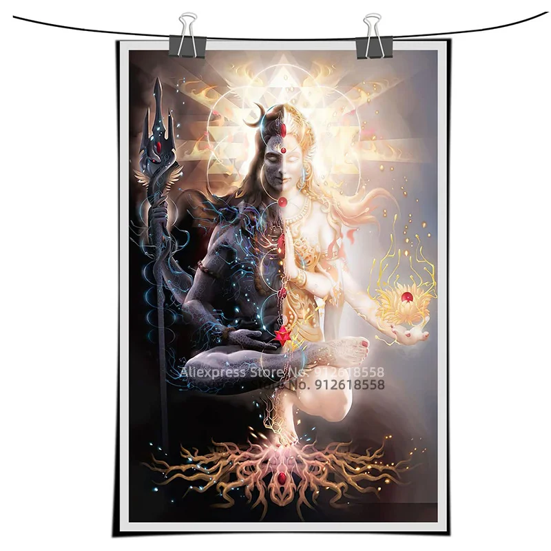 Shiva Постер и принты лорд индуистского бога Индийский Бог картина маслом для