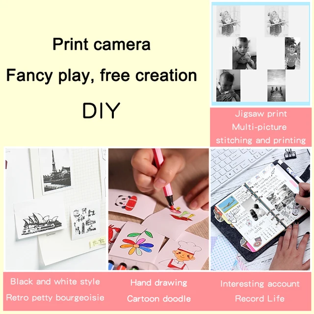 32GB Card Bluetooth Kids Camera Instant Print Camera for Children Label Printer No Screen Photo Camera Toys with Printing Paper 6