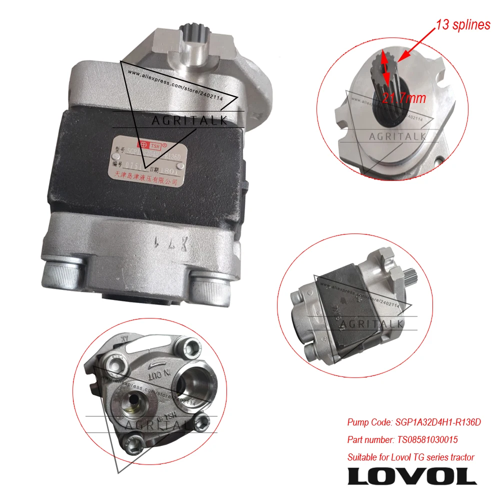 

The gear pump for Lovol TG series tractor, part number: TS08581030015