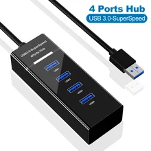 USB Hub 4 porty USB 2 0 3 0 rozgałęźnik Hub szybki Multi Splitter USB Adapter Expander kabel na pulpit PC Mac Laptop Notebook tanie tanio GEUMXL USB 3 0 CN (pochodzenie) Reader