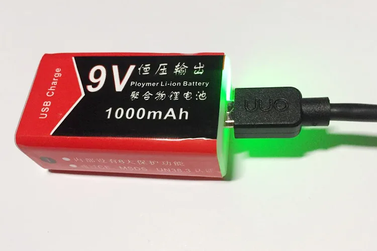Зарядка через USB 9V 500 мА/ч литий ионный аккумулятор Батарея Перезаряжаемые 9В для