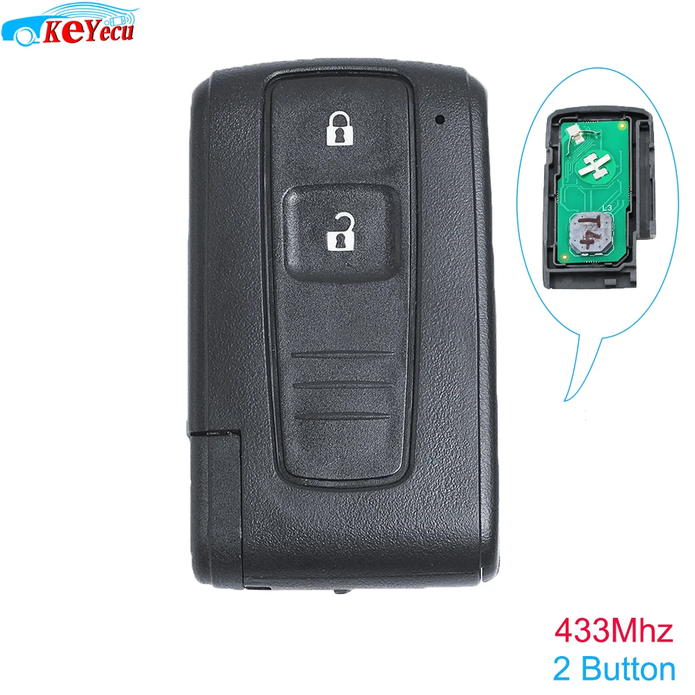 KEYECU Smart 2 кнопки дистанционного ключа fob ASK 433 МГц для Toyota Prius 2004-2009 FCC ID: B31EG-485 MOZB31EG