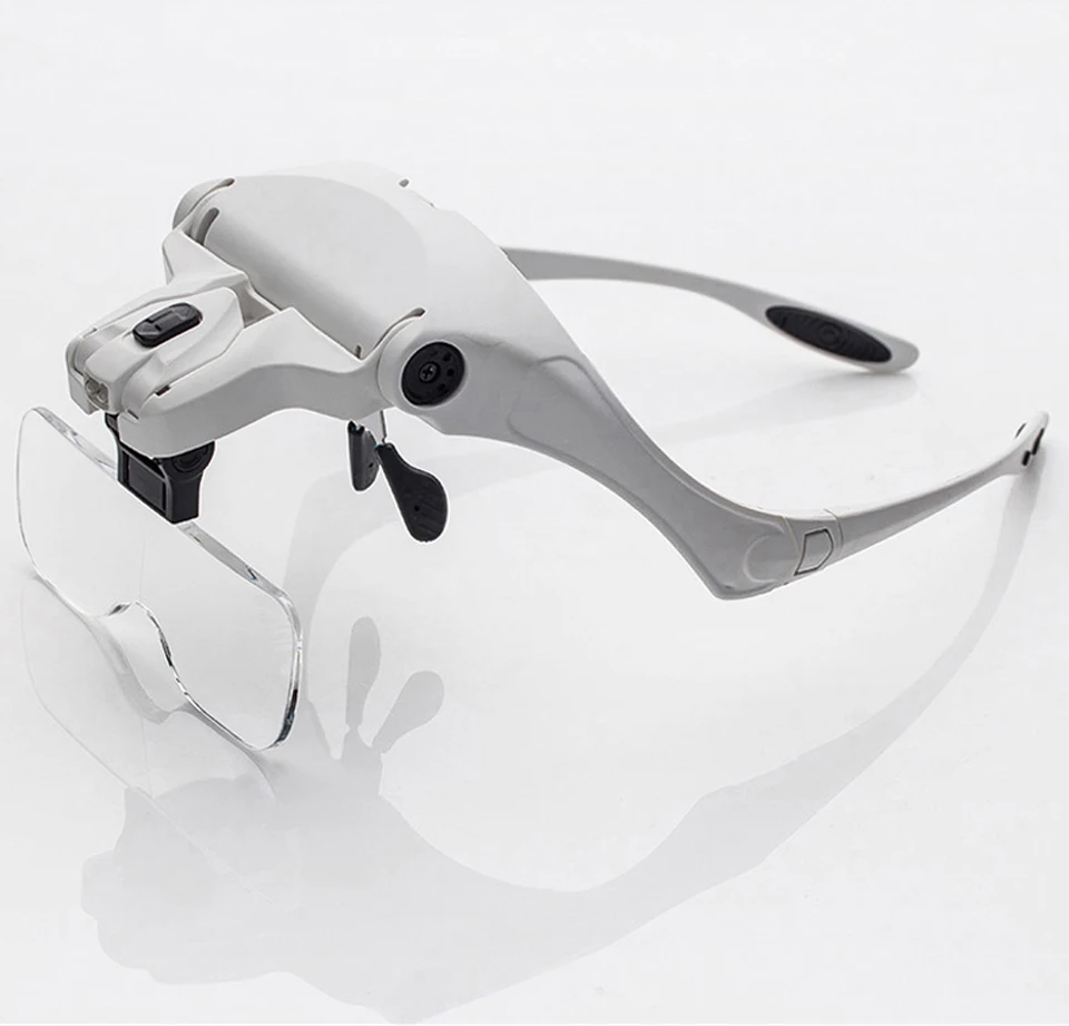 Увеличительное Стекло, линзы с 5ю категориями защиты, оборудование для ремонта часов и ювелирных изделий с солнцезащитные очки с светодиодный свет лампы повязка очки 1X/1.5X/2X/2.5X/3.5X Лупа Стекло для чтения