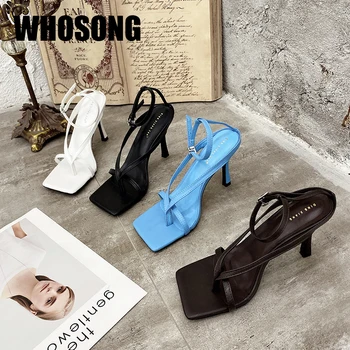 

New Summer Women Sandals Woman Square Toe Shoes Girls Thin Heels Ladies Footware Gladiator Sandals Female Black Brand Sandals