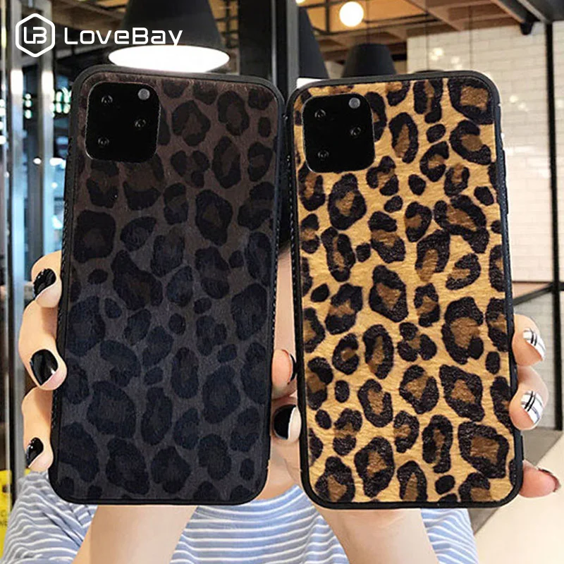 

Lovebay Leopard Print Pattern Case For iPhone 11 Pro Max 7 8 6 6s Plus X XR XS Max Plush Phone Cases Hard PC Plastic Back Cover