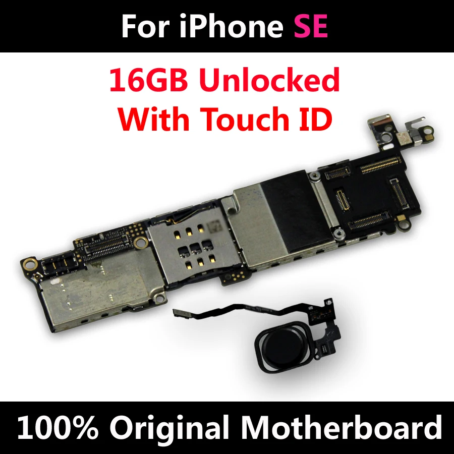 Новое поступление материнской платы для оригинального iPhone SE 16GB разблокированная материнская плата с сенсорным ID IOS системная логическая плата хорошая работа