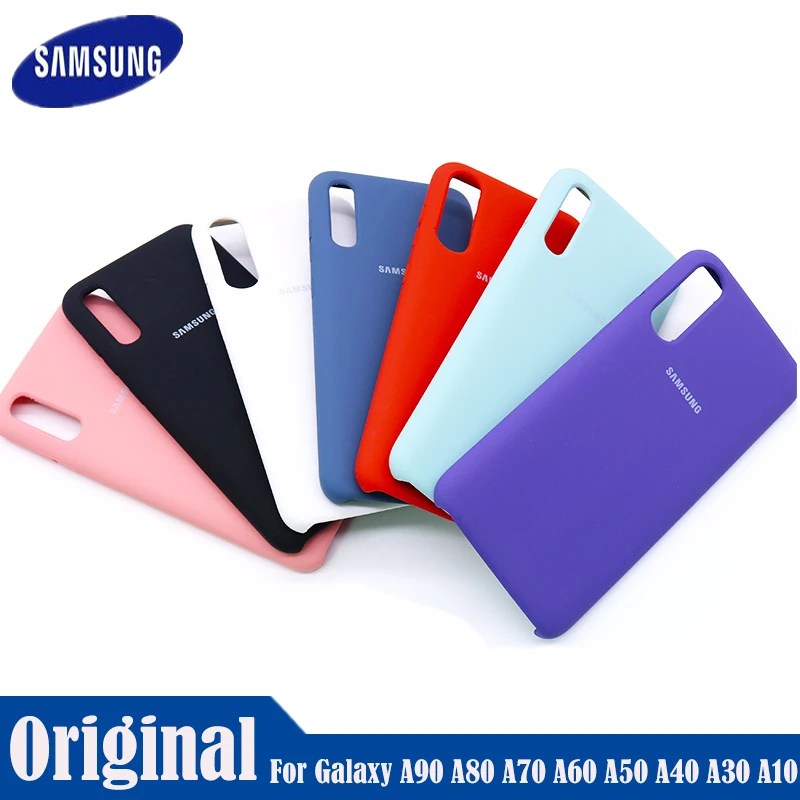 Оригинальный чехол для Samsung A50 жидкий силиконовый шелковистый Galaxy A70 A60 A80 A90 A40 A30 A20