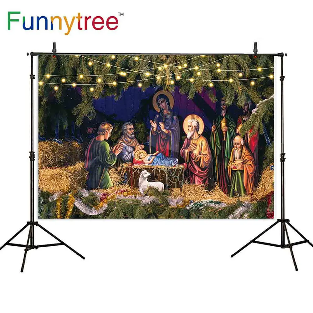 Фотофон Funnytree для рождественской фотосъемки с изображением Иисуса Христа