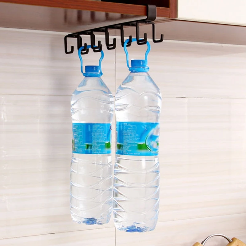 ABUI-Kitchen Storage Rack Cupboard Hanging Hook Shelf Cup Dish Storage Shelf Bathroom Storage Organizer Holder