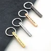 Custom 3D Bar Keychain Stainless Steel Four Side  Coordinates Keyring Personalized Engraved Key Chains Women Men Gift ► Photo 2/6