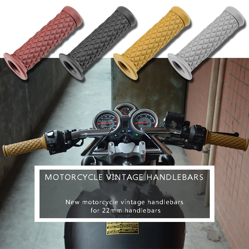 Impugnatura Per Impugnatura Moto Vintage Chopper 7/8 "Pollici 22Mm Impugnatura Universale Per Moto Cafe Racer Vintage Impugnatura Per Manubrio Moto Re