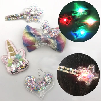 

David accessories 16*17mm 50pcs/lot Night Lamp Button Battery Blinking Material DIY Hairclip Table Lamp Home Decoration,50Yc7579