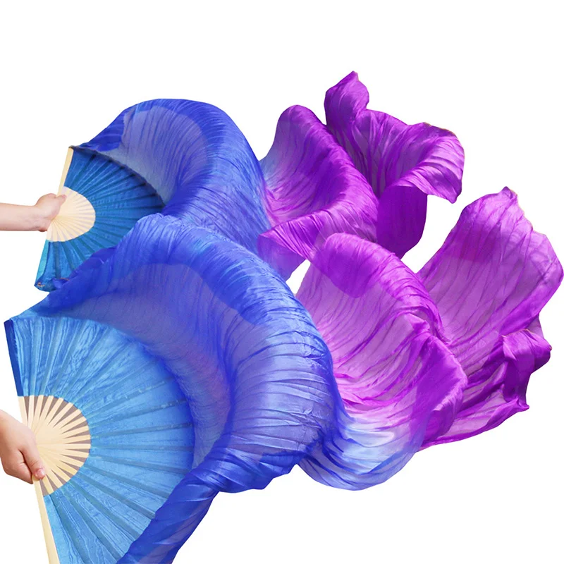 Танцевальный веер живота 100% натуральный шелк/Имитация Шелковый веер ручная работа окрашенный Шелковый веер костюм для танца живота