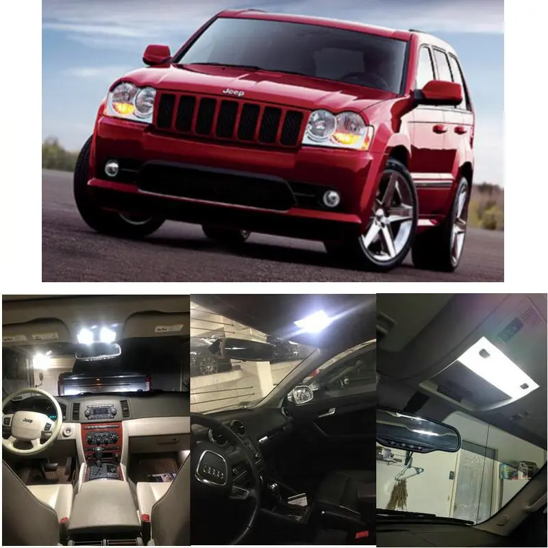 Внутренние светодиодные лампы для 2008 Jeep Commander Grand Cherokee Liberty Wrangler Compass Patriot |