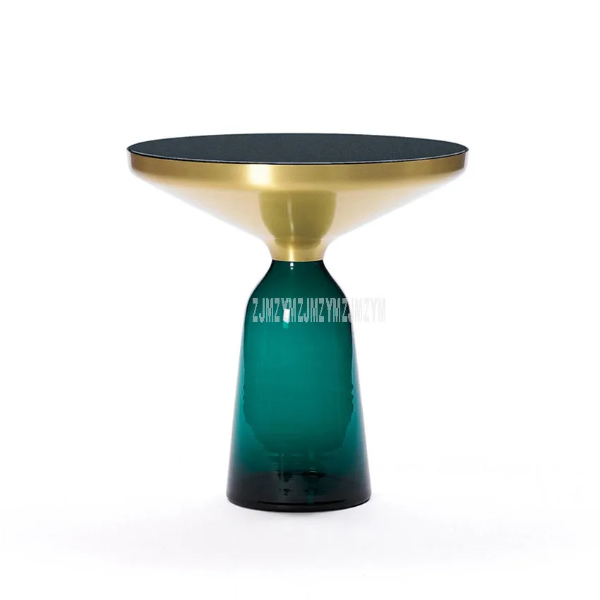 50 см скандинавский роскошный стеклянный чайный столик креативная полупрозрачная стеклянная бутылка для ног дизайн гостиной современный Круглый Чайный журнальный столик S