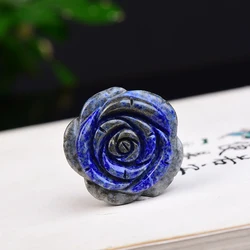 1PC Natural Minerals Stones Hand Engraving Polished Rose Modern Fashion Simple Home Decor Crafts Chakra Healing Stone DIY Gifts