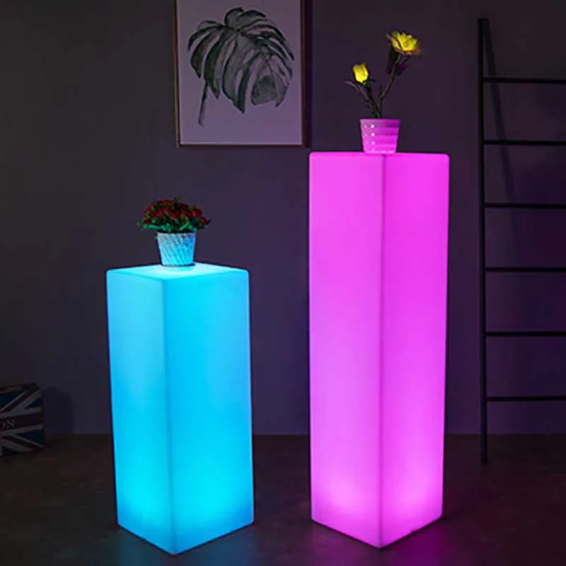 Современный СВЕТОДИОДНЫЙ торшер с квадратной колонной RGB изменяющие цвет огни
