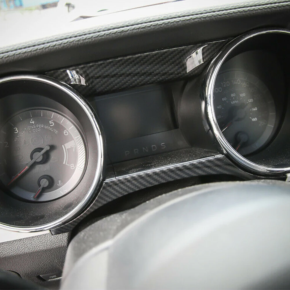 Для Ford Mustang Автомобильная приборная панель крышку коробки отделкой из углеродного волокна Стикеры рамка декоративная лента стайлинга автомобилей 4 шт./компл