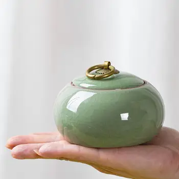 

1PC Japan Style Ceramic Tea Jars Small Sealed Can With Lids Household Storage Jar For Tea Snacks Candy Birthday Party Best Gifts