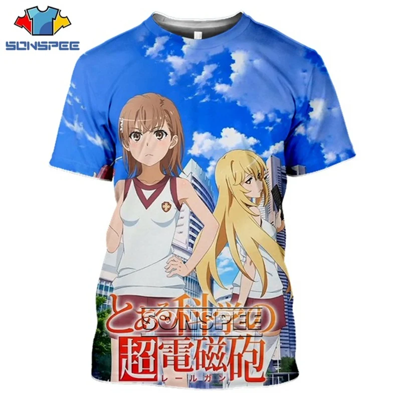 Anime Sexy Girl Summer Oversized T-Shirt Men Women T-shirt 3D Print Comic A Certain Scientific Railgun Harajuku T Shirt Clothing (7)